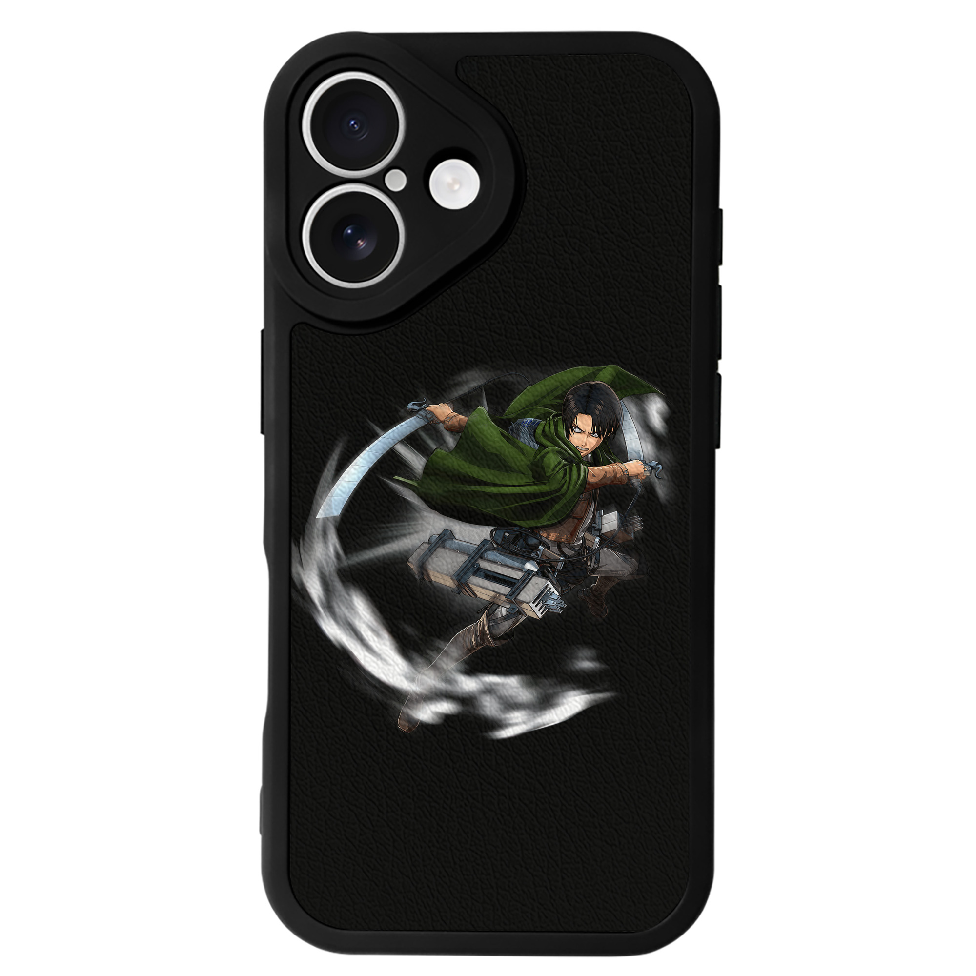 （画像用） 進撃の巨人 リヴァイ·アッカーマン Attack on Titan Levi Ackerman 【iPhone 16シリーズ対応】シリコンスマホケース（レザー調） 材質：シリコン